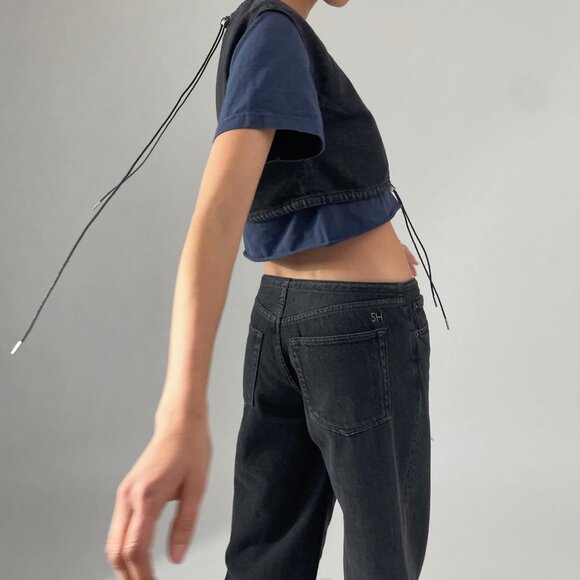 NWOT$285 Still Here Cool Low-Rise Wide Legs Jeans - Black Sz29 - Picture 5 of 7